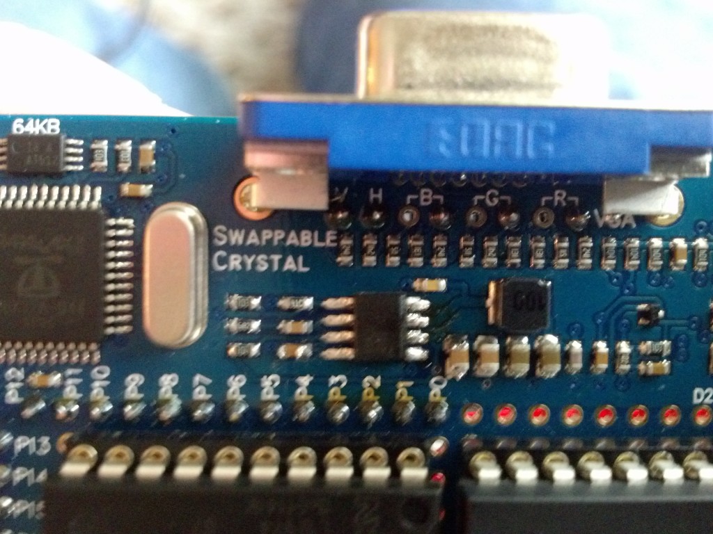 It was pretty easy to solder the capacitor and the chip into their correct locations.